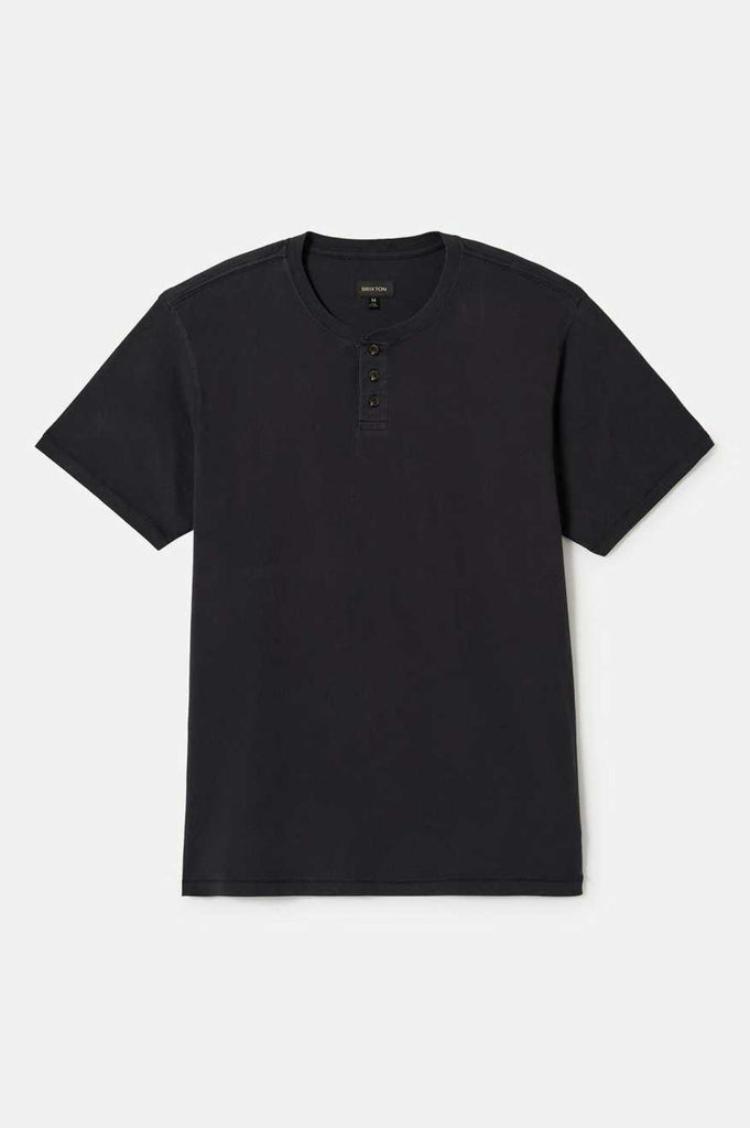 Brixton Vintage Reserve S/S Henley - Black Sol Wash