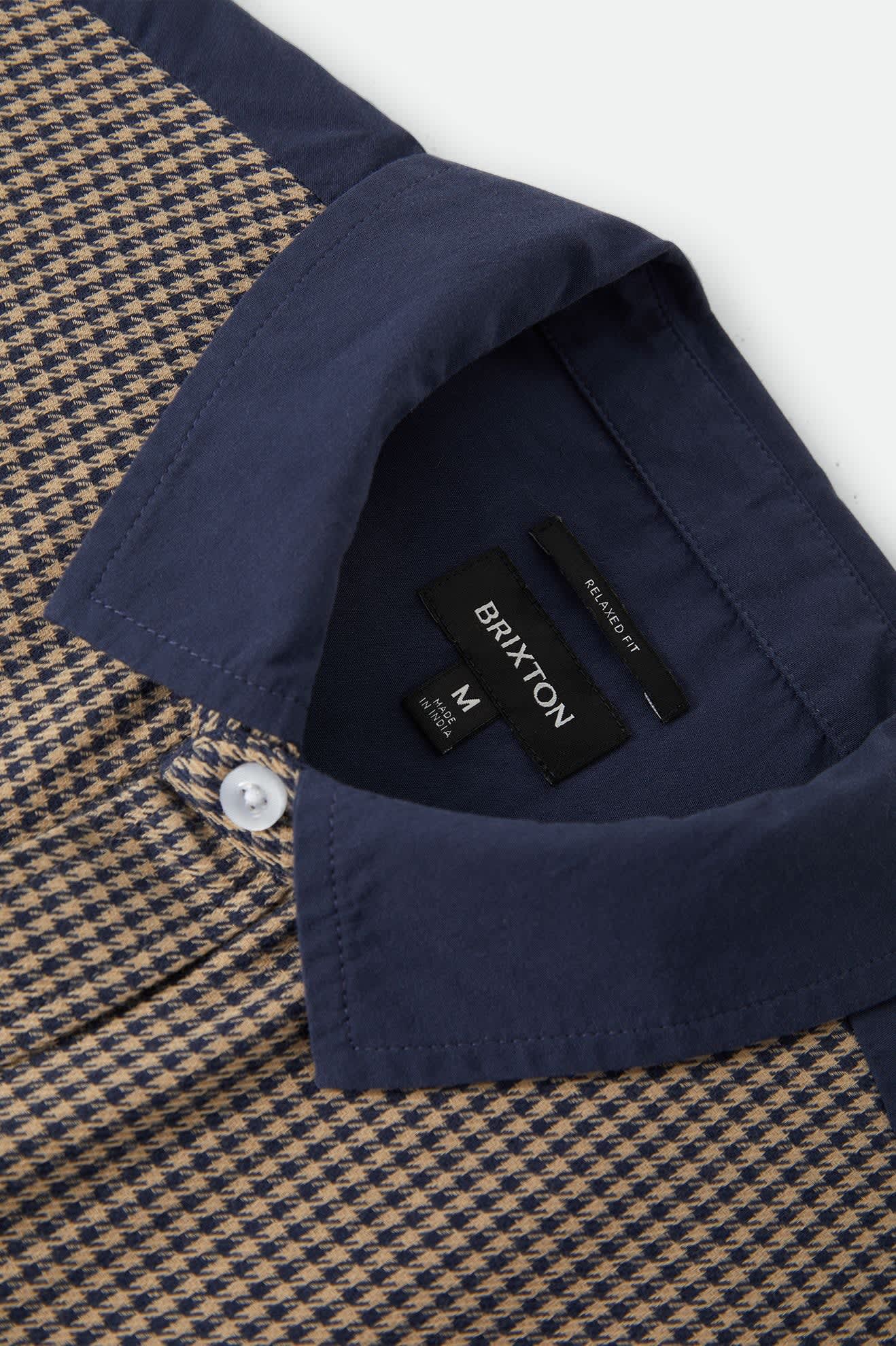 Men's Cru Shirt in the color Classic Navy Color Blocked - Additional Laydown image