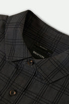 Men's CRU Oxford Plaid Relaxed S/S Shirt in the color Charcoal/Black Plaid - Additional Laydown image