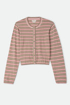 Women's Bixby Lightweight Cardigan in the color Green Multi Stripe - Front Product View