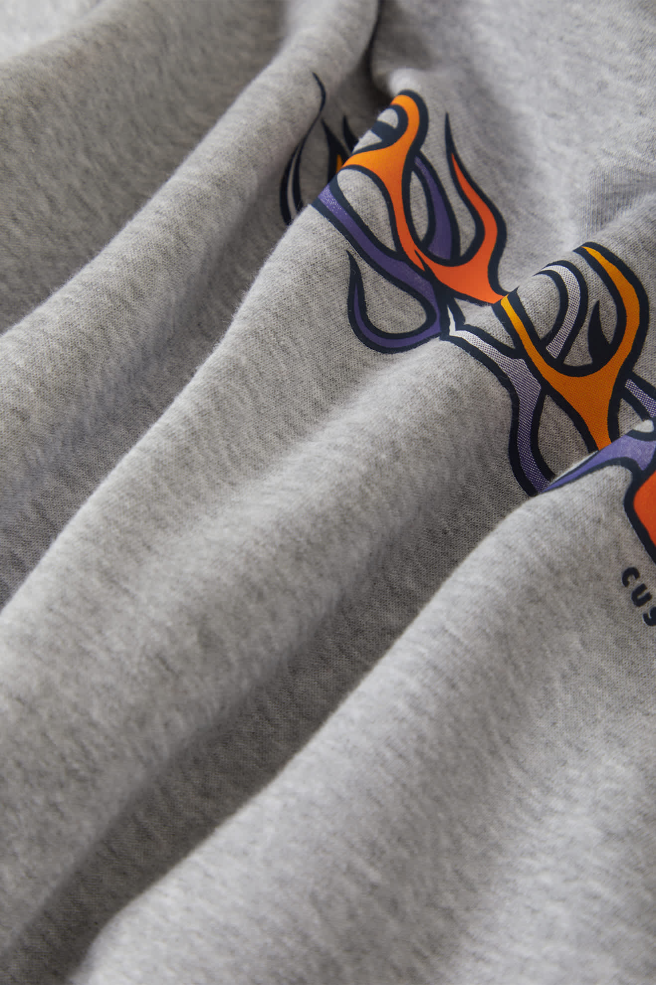 Men's Flames Hoodie in the color Gunmetal Heather - Additional Laydown image