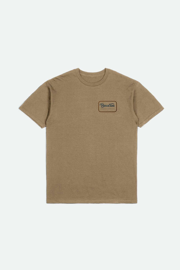 Brixton Men's Grade S/S Standard T-Shirt - Tiger's Eye/Washed Navy/Brown | Main