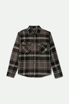 Men's Bowery L/S Flannel in the color Black/Charcoal/Pinecone - Front Product View
