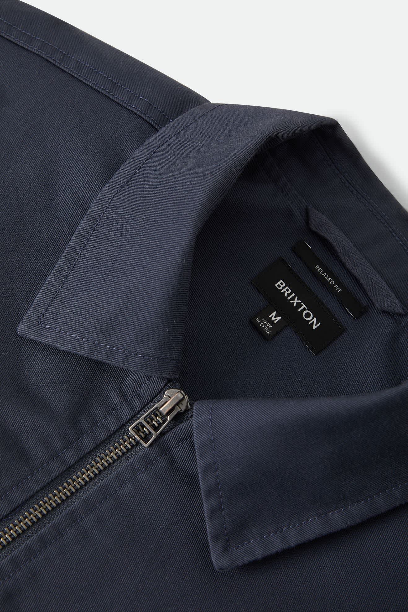 Men's Trademark Lightweight Garage Zip Jacket in the color Washed Navy - Additional Laydown image