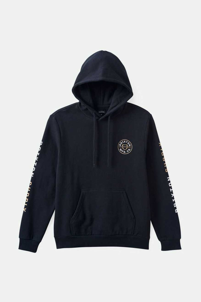 Brixton Crest Hoodie - Black/Sand/White