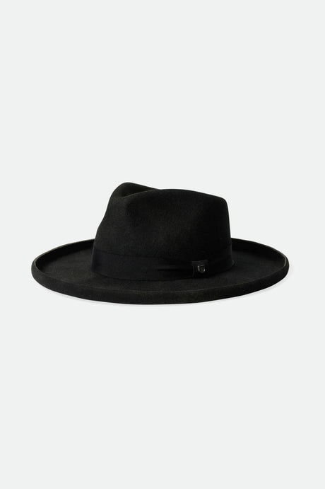 Victoria Felt Fedora - Black Worn Wash