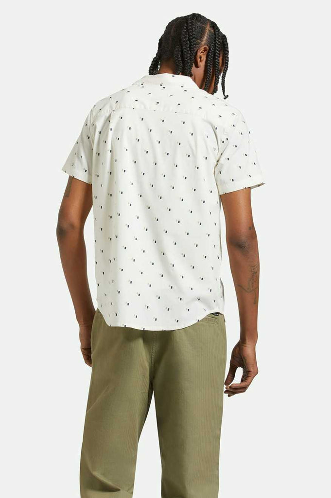 Brixton Charter Print S/S Woven Shirt - Off White/Tipping Square