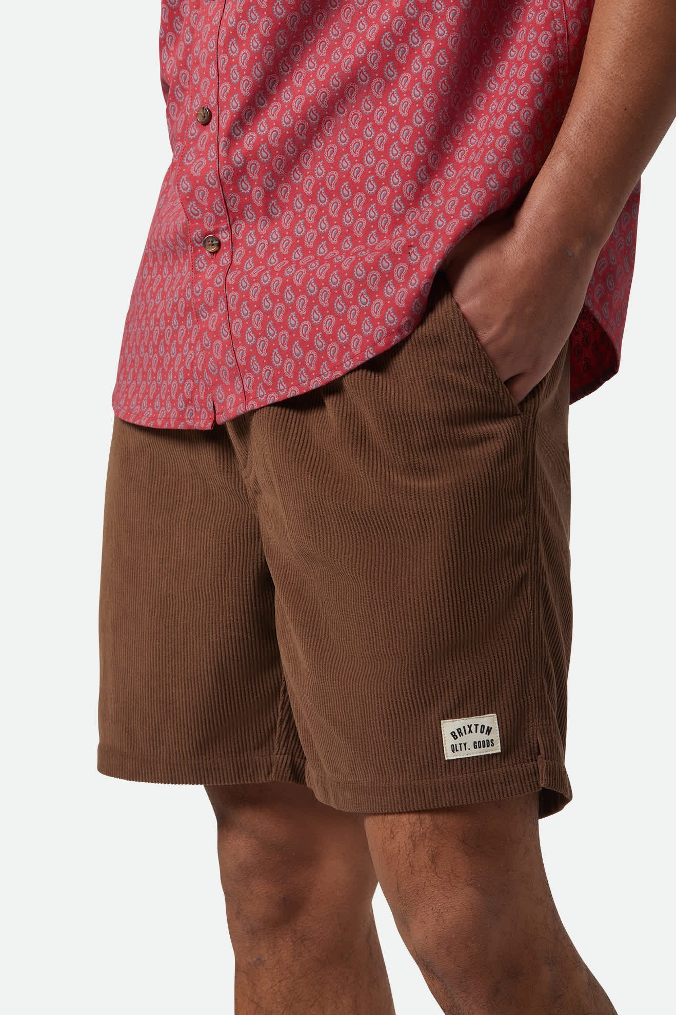 Men's Everyday Corduroy Short in the color Pinecone Brown - Men's Side View