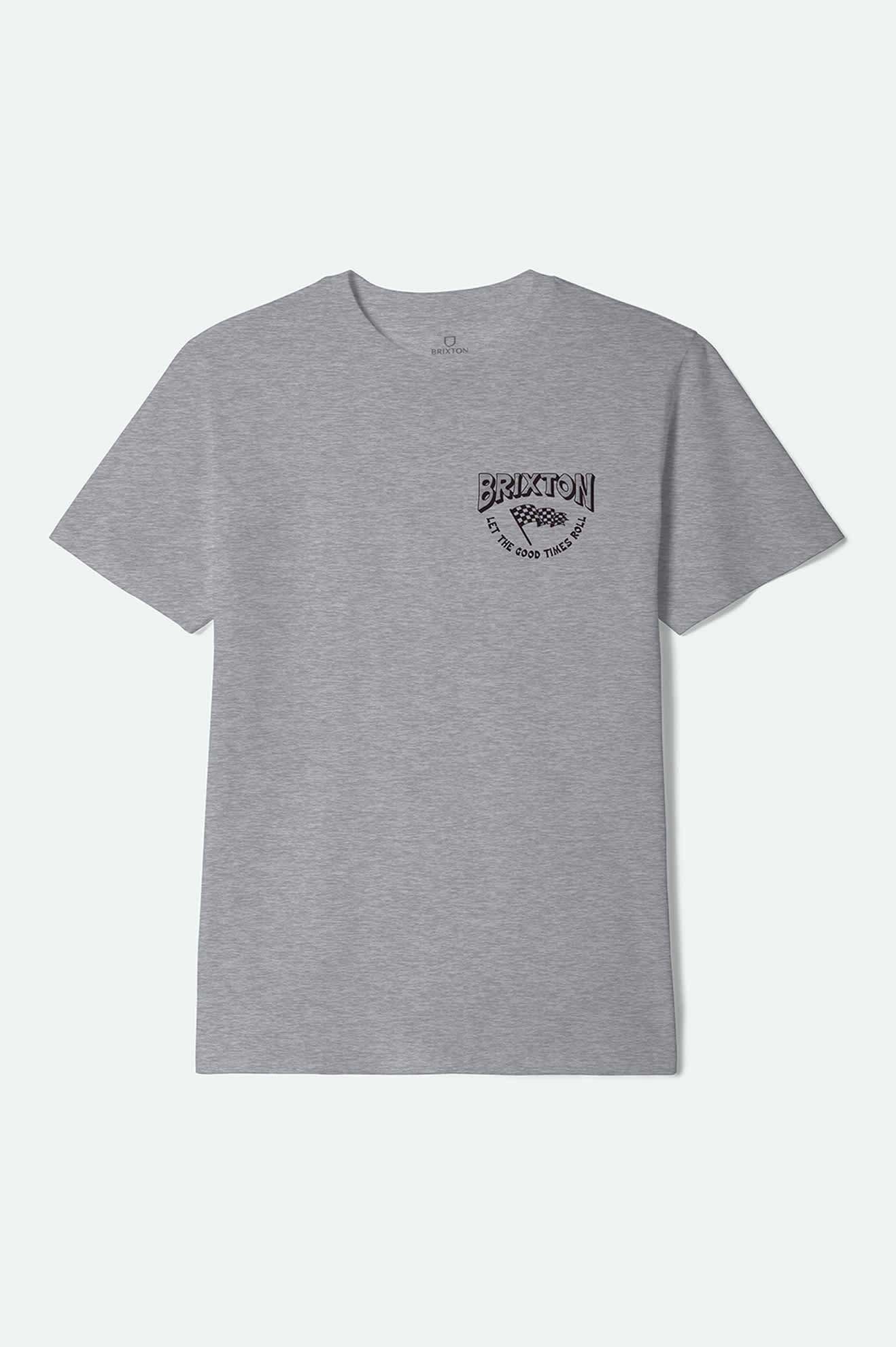 Men's Garnet Short Sleeve Standard T-Shirt in the color Heather Grey - Front Product View