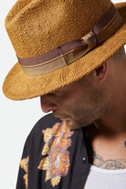Unisex Roma Straw Fedora in the color Coffee - Additional Fit image