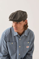 Unisex Brood Baggy Flannel Snap Cap in the color Brown Faux Leather - Additional Fit image