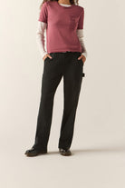Women's Essex Embroidered Painter Pant in the color Black - Women's Front View