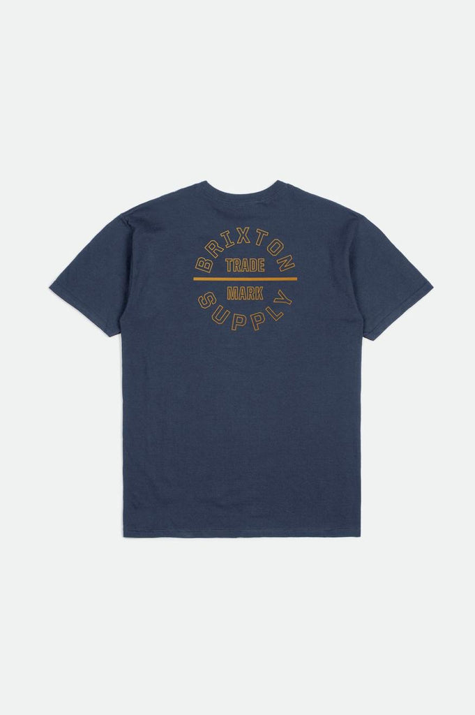 Brixton Oath V S/S Standard Tee - Washed Navy/Bison/Bright Gold