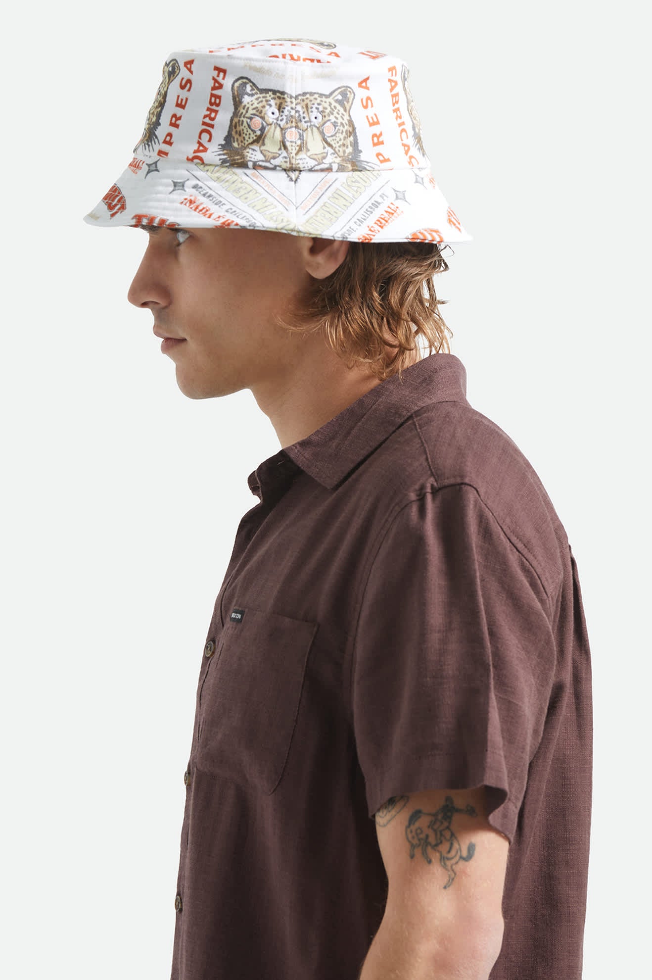 Unisex Getaway Packable Bucket Hat in the color Lost In Reality - Men's Side View