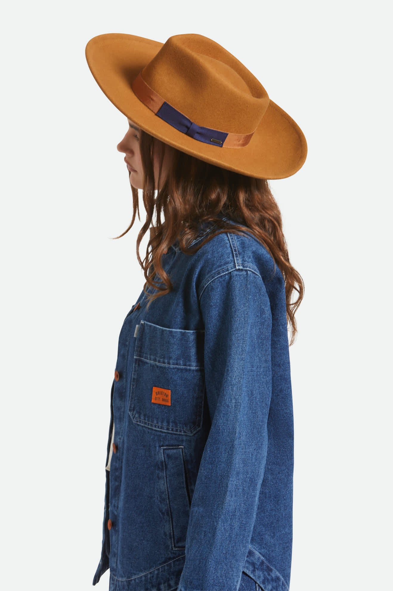 Women's Monet Fedora in the color Washed Copper - Women's Side View