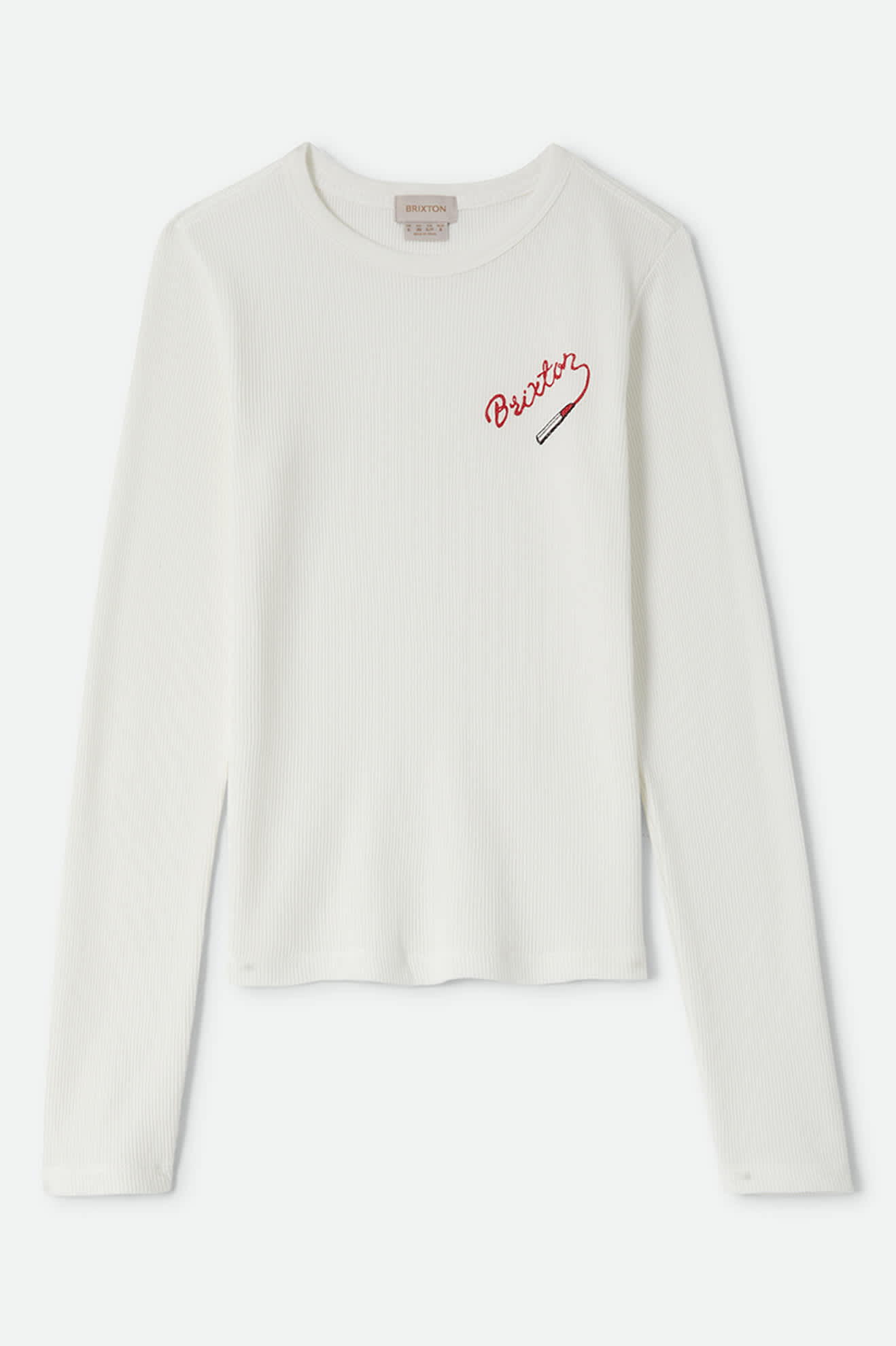 Women's Lipstick Waffle Knit Top in the color Off White - Front Product View