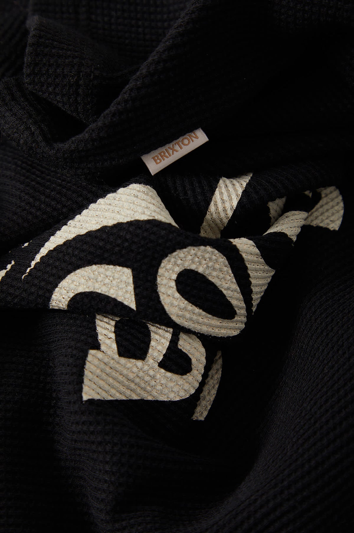 Women's La Rosa Waffle Knit Top in the color Black - Additional Laydown image