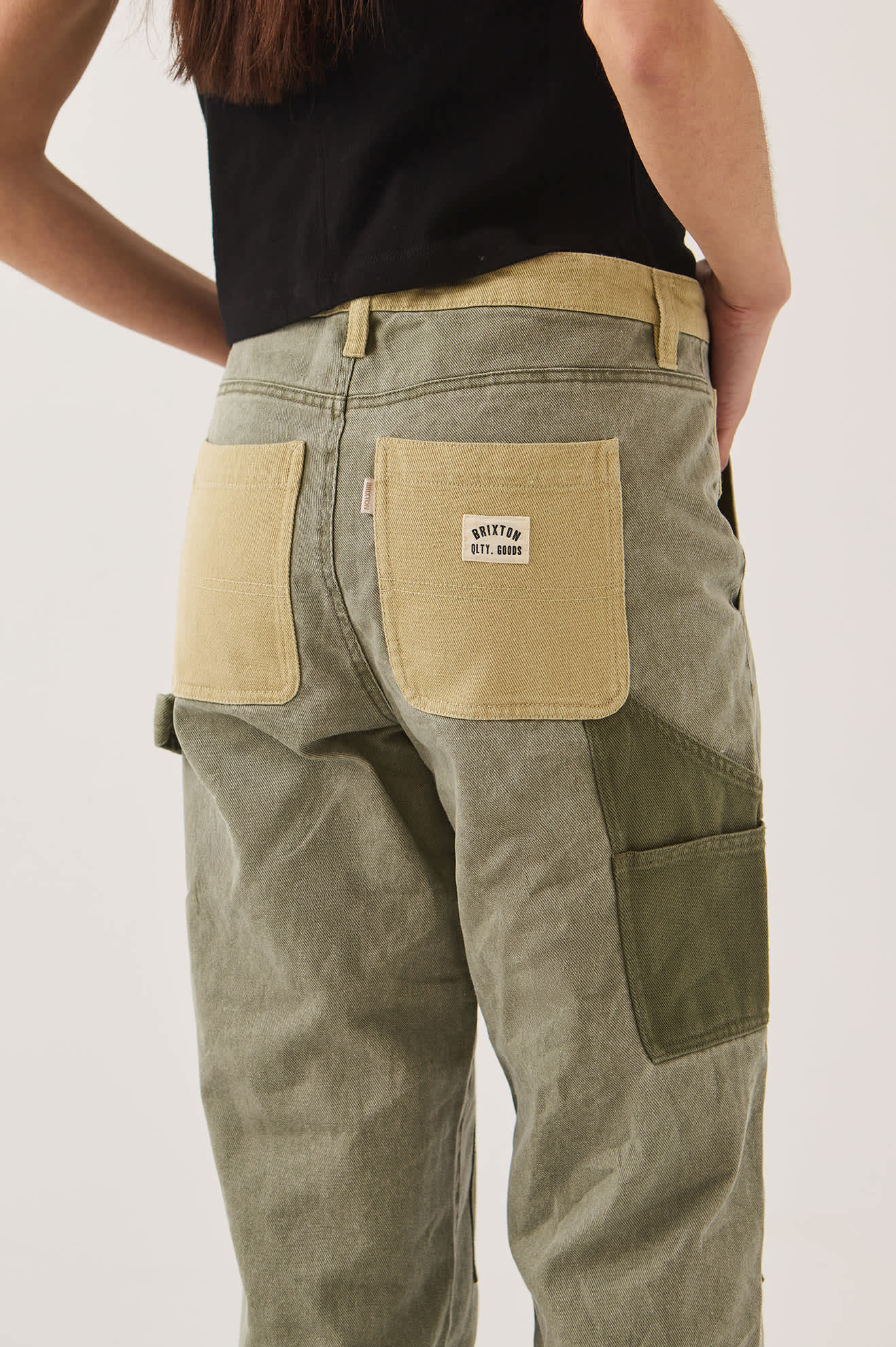 Women's Essex Patchwork Painter Pant in the color Denim Patchwork - Additional Fit image