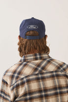 Unisex Ford Built Tough Snapback in the color American Navy/Wimbledon White - Men's Back View