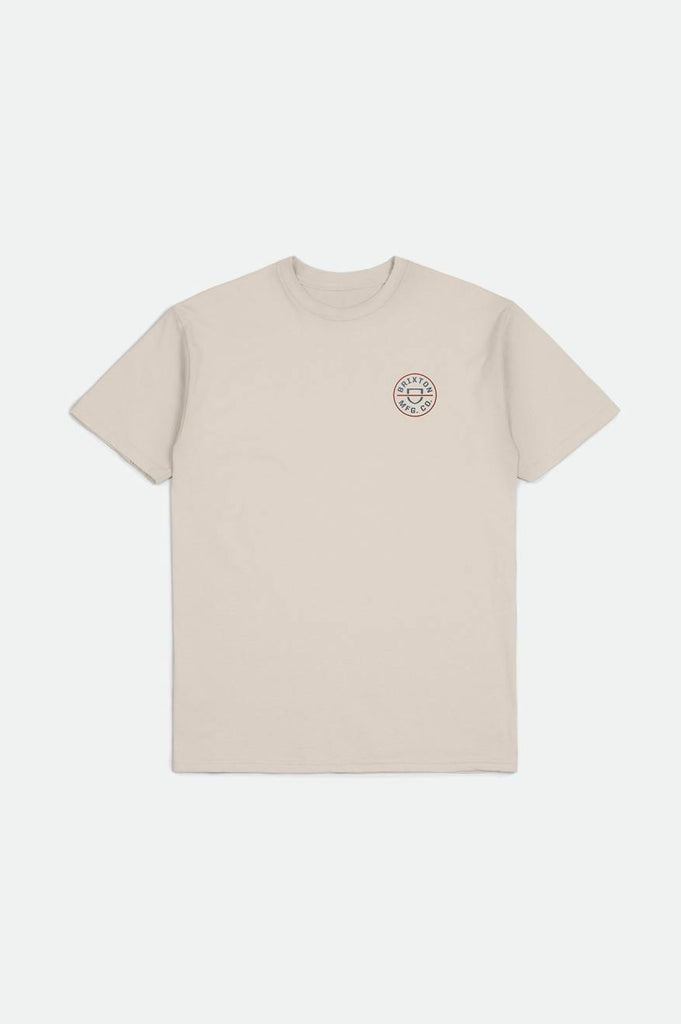 Brixton Crest II S/S Standard Tee - Cream/Flint Blue/Barn Red