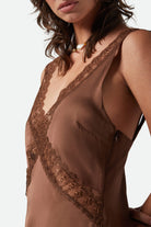 Women's The Ridge Slip Dress in the color Pinecone Brown - Additional Fit View