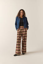 Women's Service Trouser Pant in the color Plaid Mash Up - Women's Front View