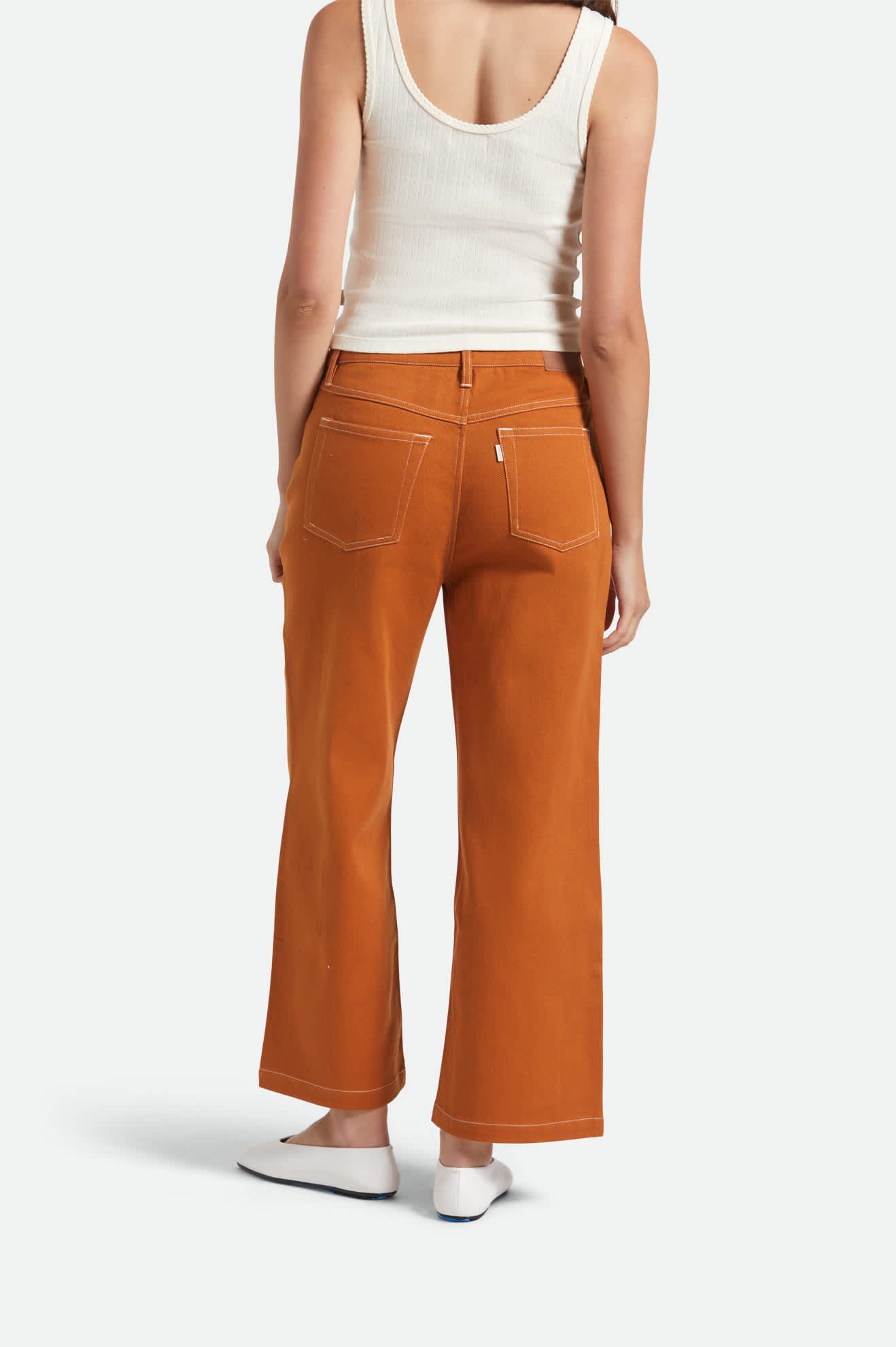 Women's Margo Cropped 5-Pocket Pant in the color Rustic Caramel - Women's Back View