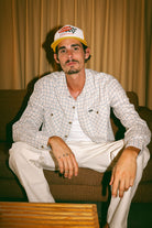 Men's Bowery Lightweight Ultra Soft L/S Flannel in the color Whitecap/Basalt - Men's Lifestyle image