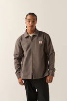Men's Trademark Zip Flannel Jacket in the color Heather Grey - Men's Front View