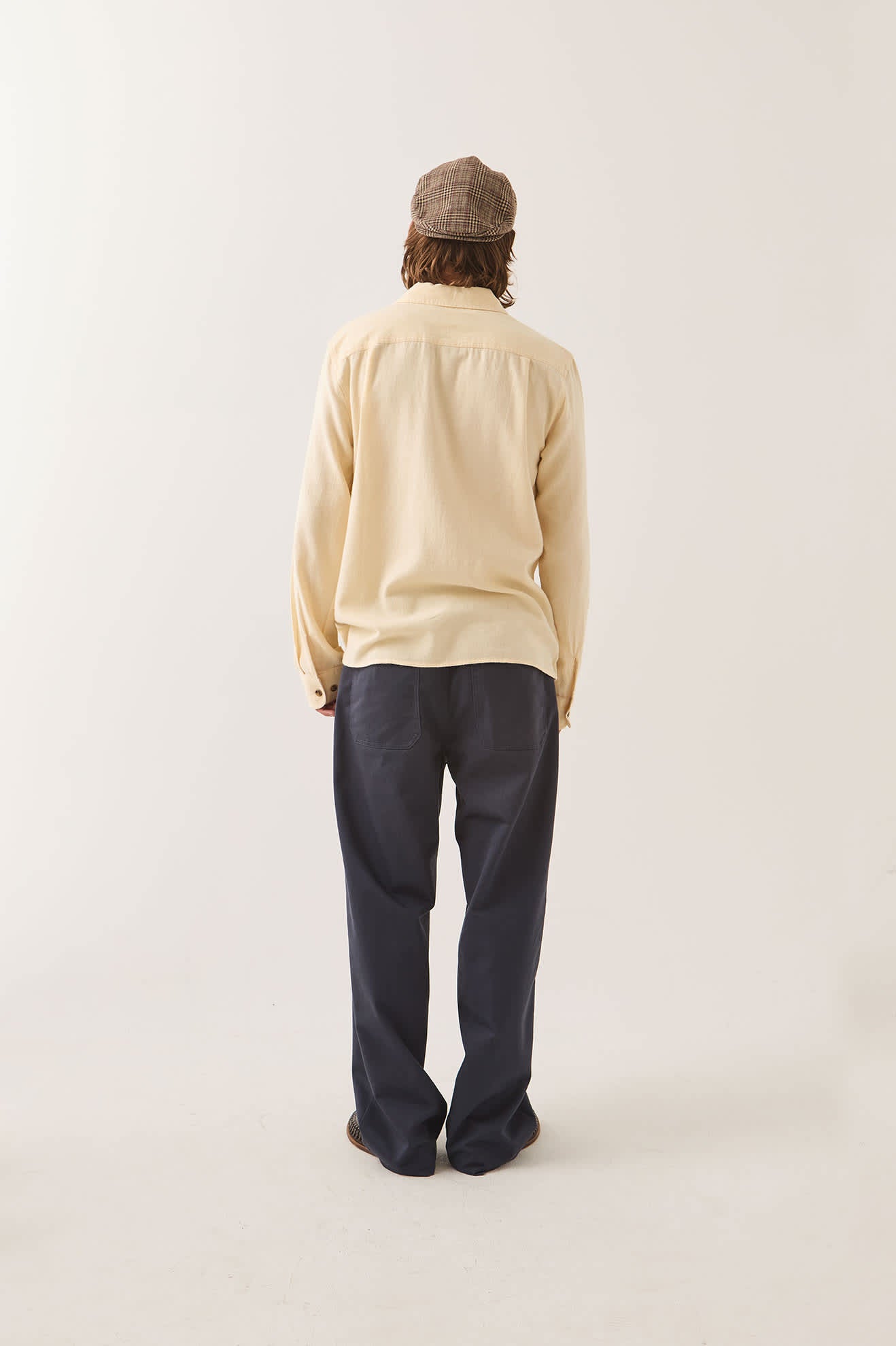 Men's Hasting Lightweight Flannel in the color Wax Paper - Men's Back View