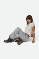 Women's Bedford Pant in the color Azure Blue Pinstripe - Additional Fit image