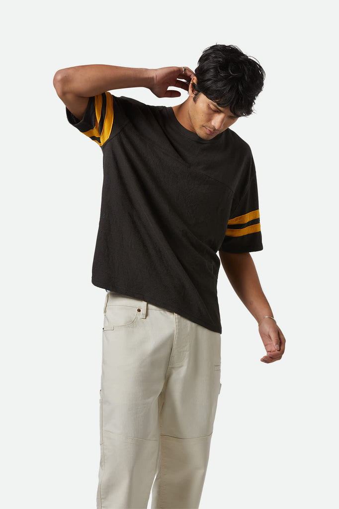 Men's Vintage Football Mesh Jersey T-Shirt in the color Washed Black/Ray Flower - Men's Front View