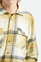 Men's Bowery Lightweight Ultra Soft Flannel in the color Yellow/Dusted Ochre - Additional Fit image