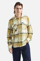 Men's Bowery Lightweight Ultra Soft Flannel in the color Yellow/Dusted Ochre - Additional Fit image