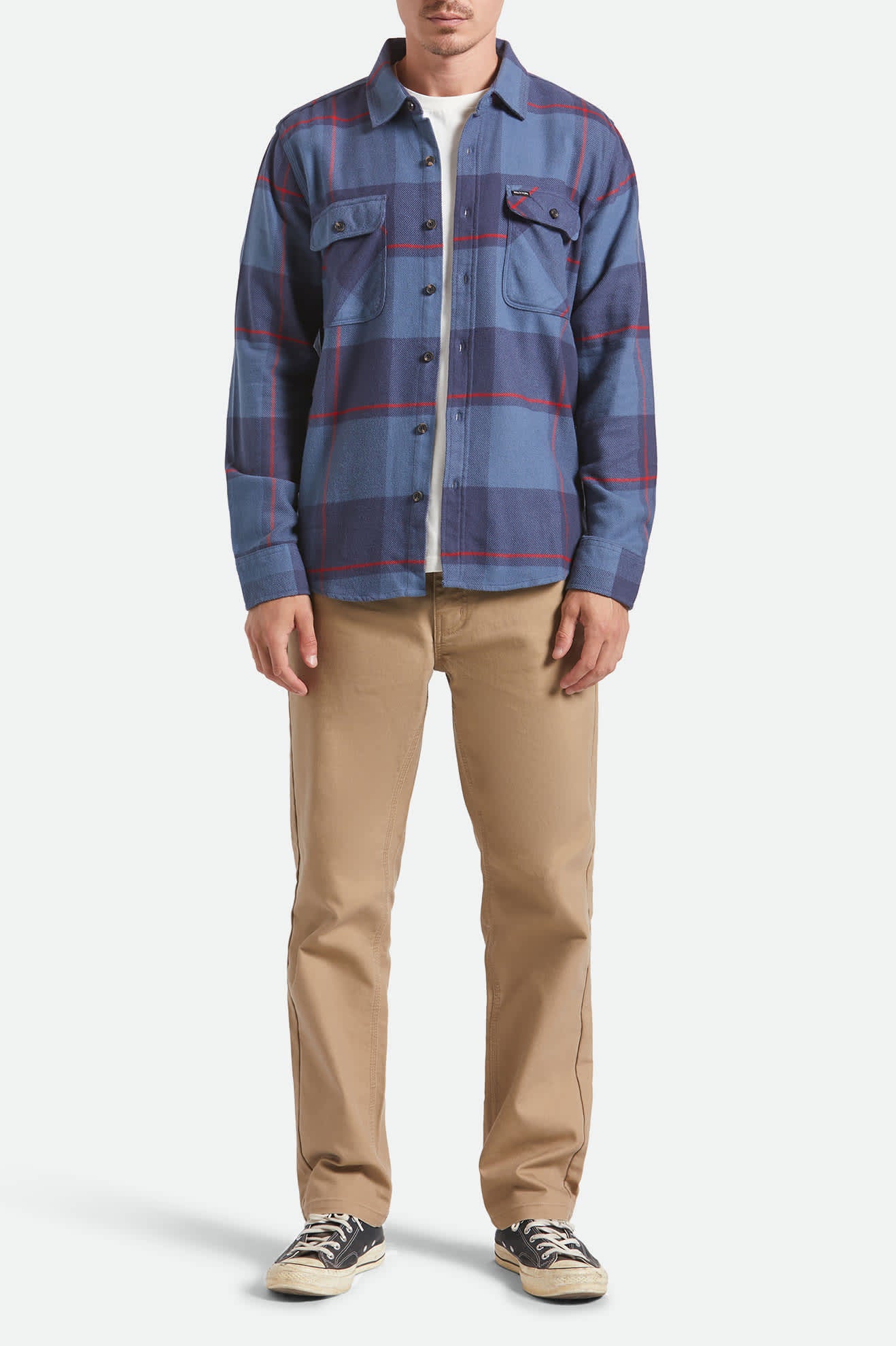 Men's Bowery Flannel in the color Bering Sea/Mood Indigo/Adrenaline Rush - Additional Fit image