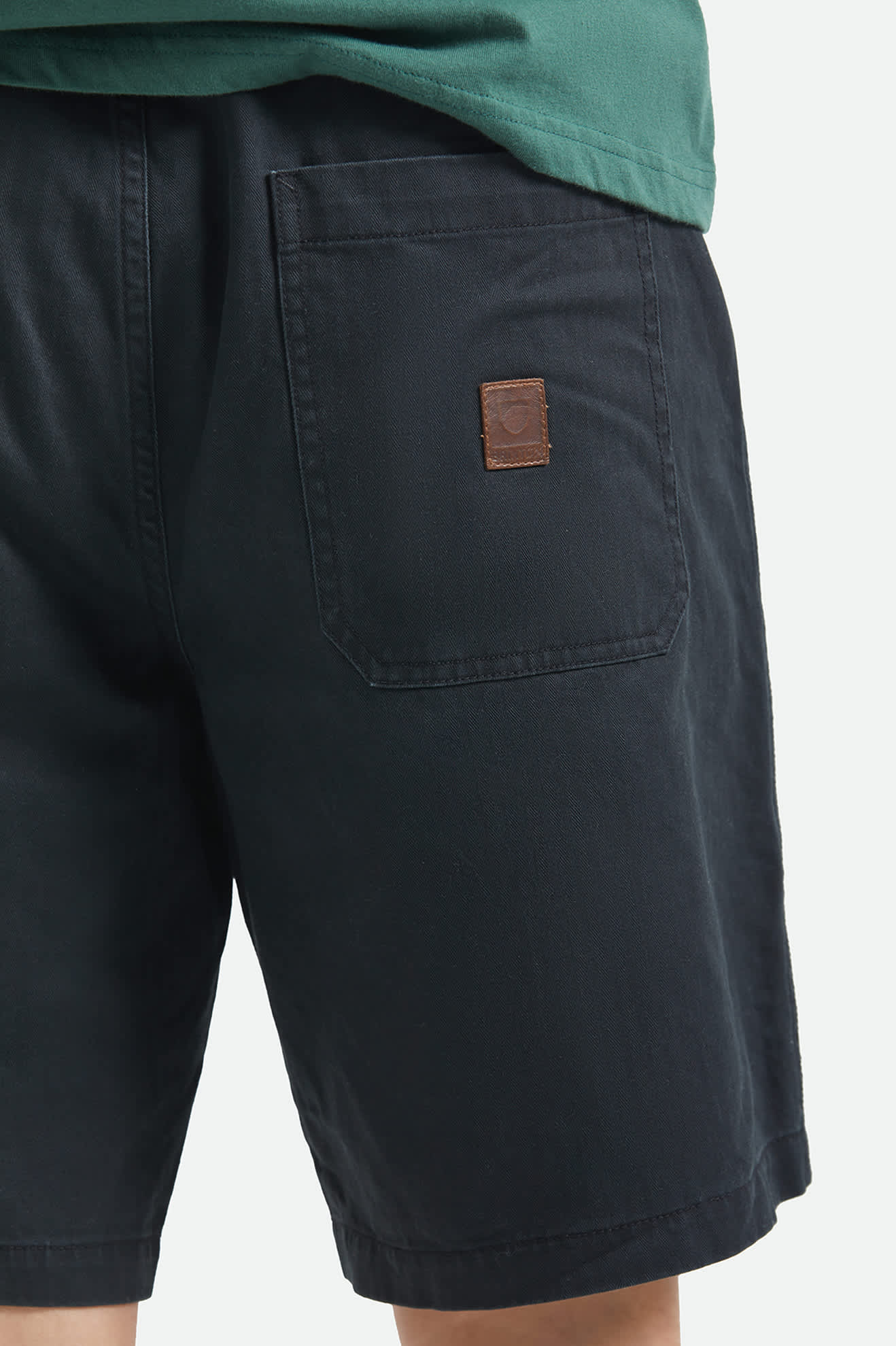 Men's Surplus Vintage Wash Herringbone Short in the color Washed Black - Additional Fit image