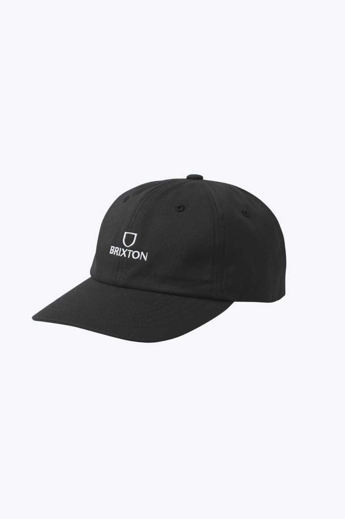 Brixton Alpha Netplus Adjustable Hat - Black/White Rinse