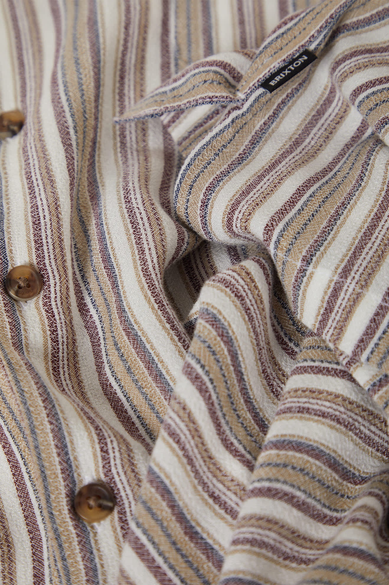 Men's Bunker Twisted Stripe Short Sleeve Camp Collar Shirt in the color Robust Red - Additional Laydown image