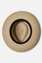 Unisex Swindle Straw Fedora in the color Natural/Natural - Additional Laydown image