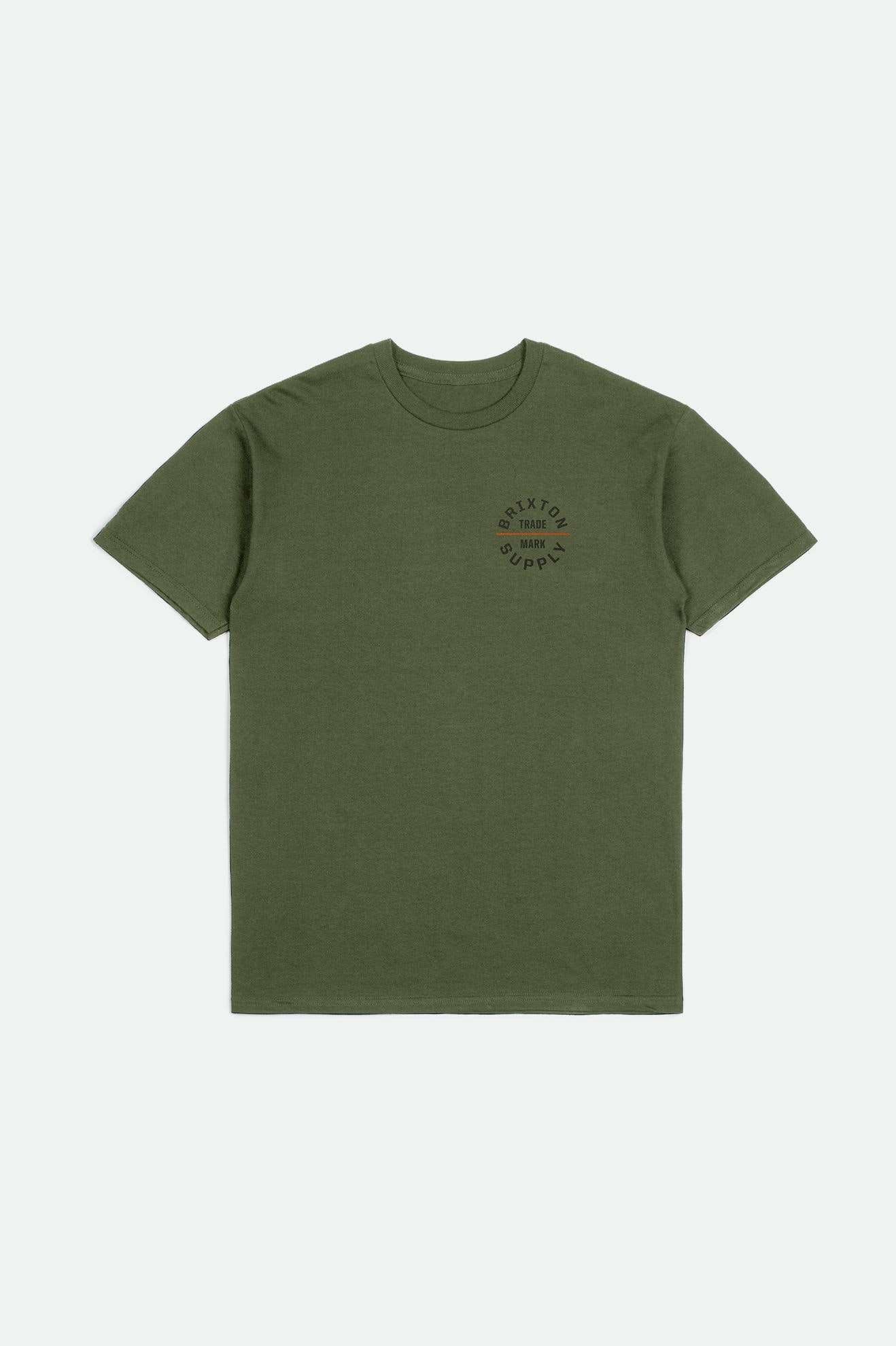 Brixton Men's Oath V S/S Standard T-Shirt - Ivy Green/Washed Black/Rust | Main