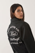 Unisex Ford Built Tough Harrington Jacket in the color Burnt Rubber - Women's Side View