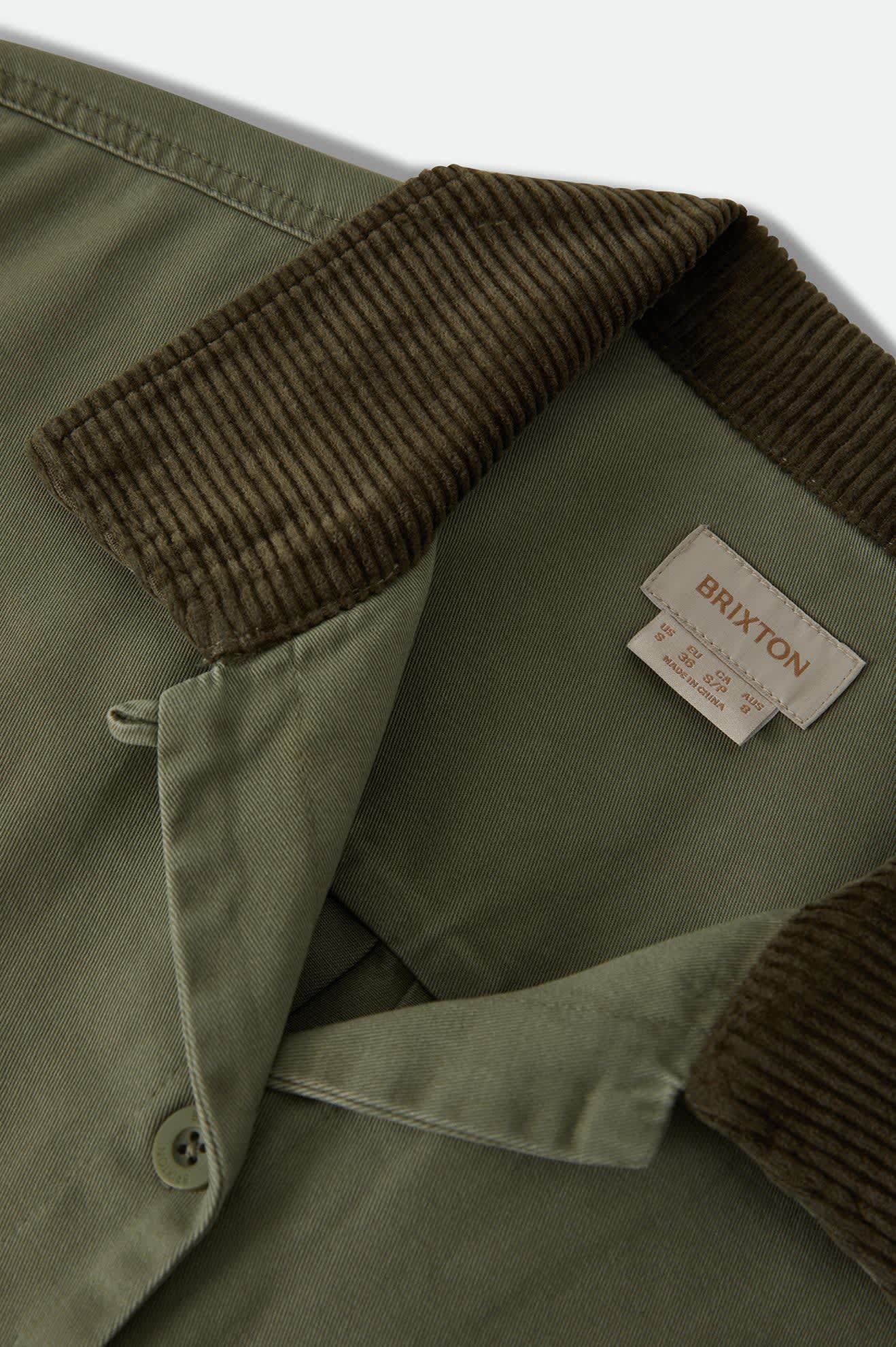 Women's Utopia Overshirt in the color Washed Olive Surplus - Additional Laydown image