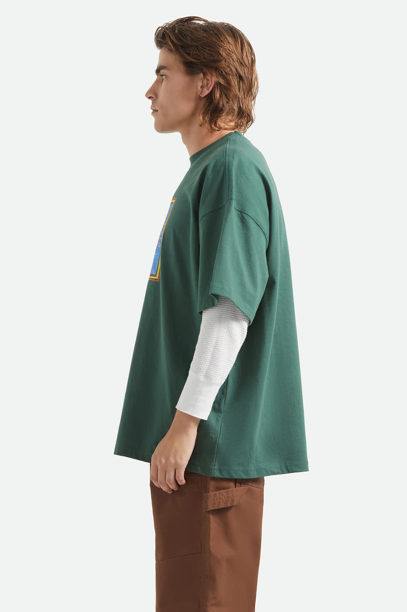 Men's Transform Short Sleeve Oversized Shirt in the color Primal Green - Men's Side View