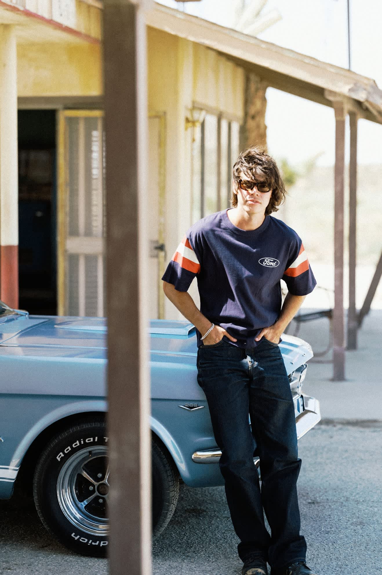 Men's Ford Built Tough Jersey in the color American Navy - Men's Lifestyle image