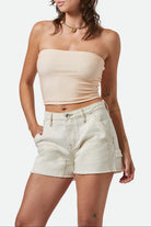 Women's Crinkle Tube Top in the color Tangerine/Off White Heather - Women's Front View