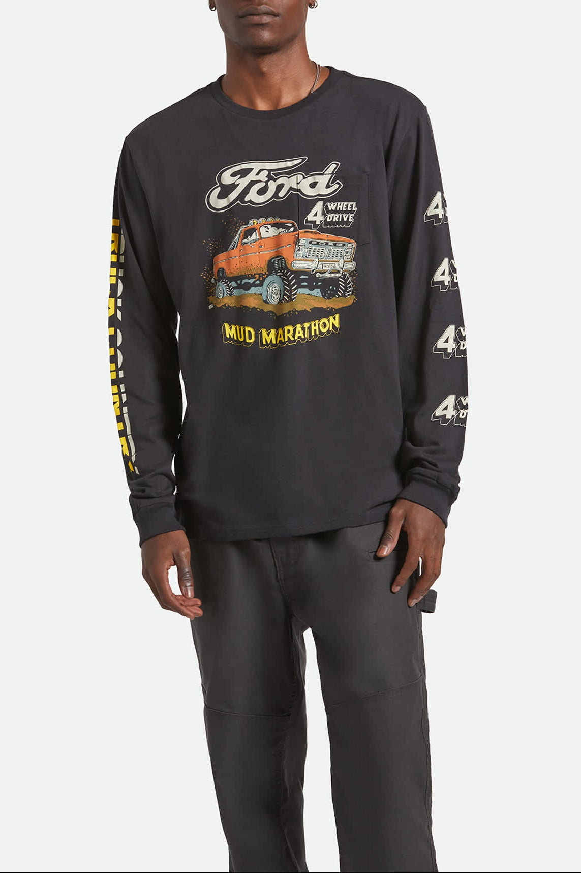 Men's Ford Mud Marathon L/S Standard T-Shirt in the color Burnt Rubber - Men's Front View