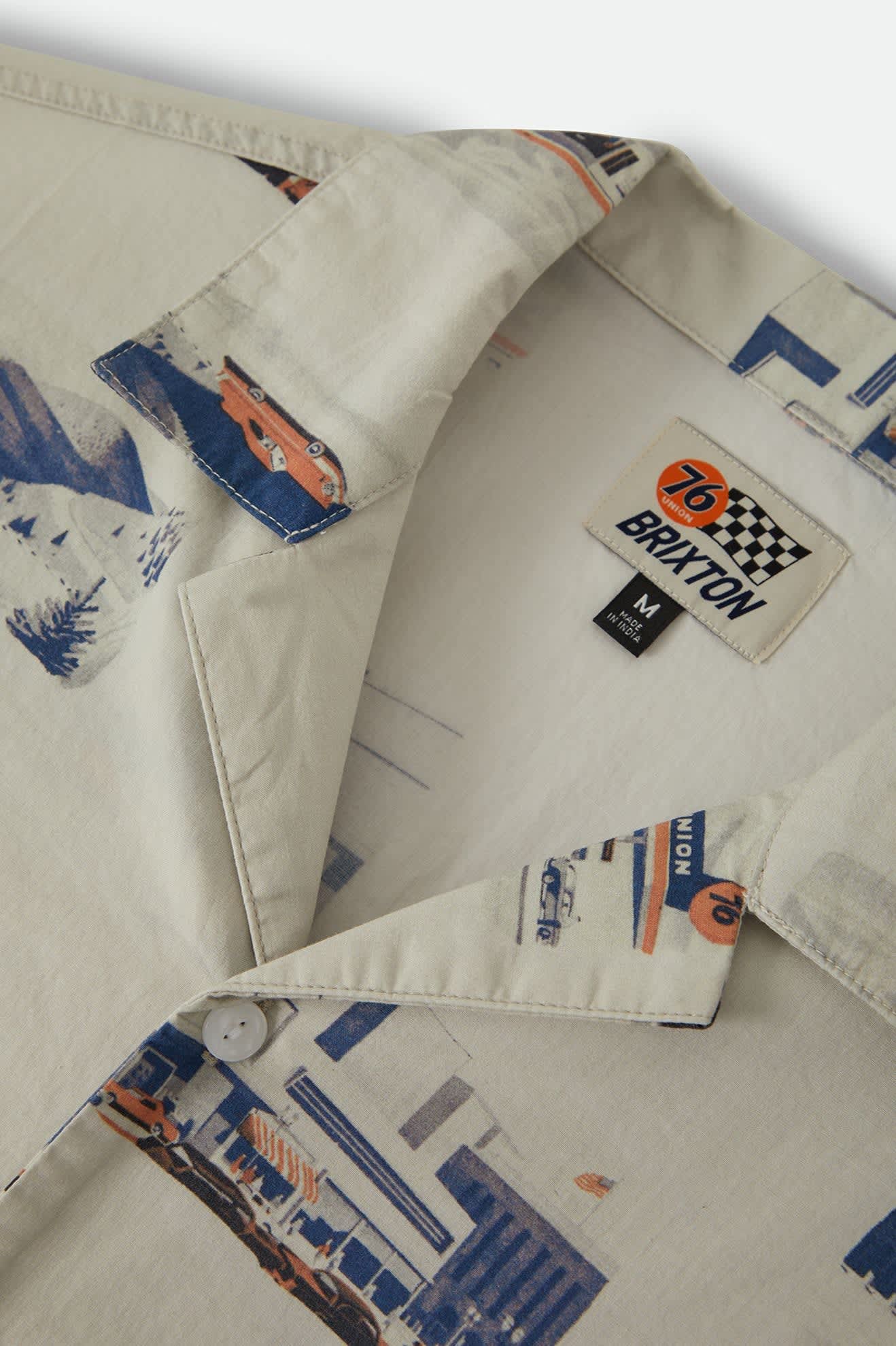 Men's 76 Resort Shirt in the color Off White/Scenic - Additional Laydown image