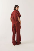 Women's Mechanics Women's Shirt in the color Dark Brick - Women's Back View