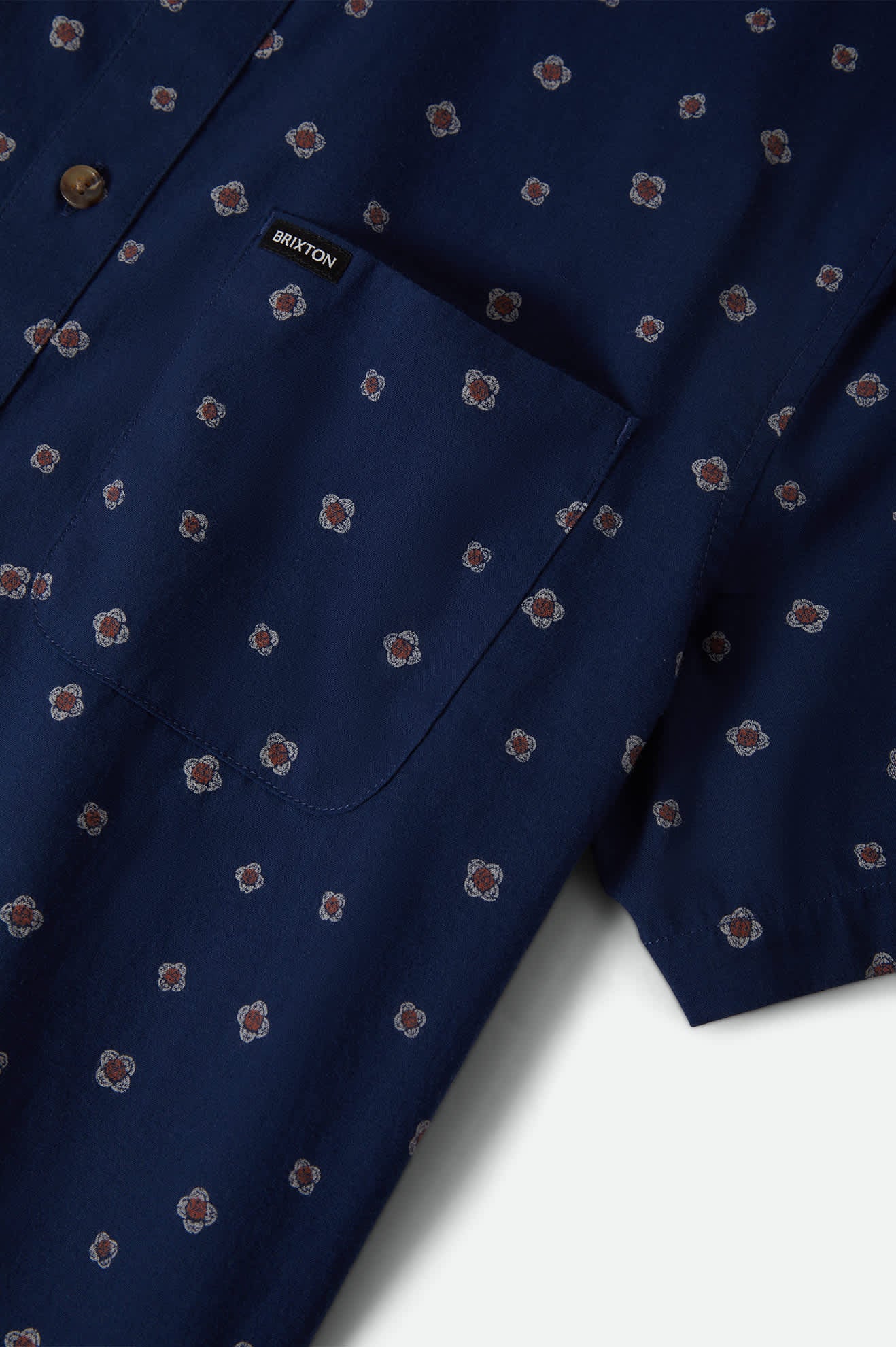 Men's Charter Print Short Sleeve Shirt in the color Midnight Blue Geo - Additional Laydown image