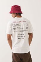 Men's Burger She Wrote Pocket T-Shirt in the color White - Men's Back View